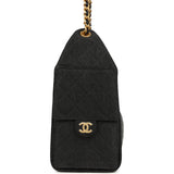 Chanel Small 25 Hobo Bag Black Washed Denim Antique Gold Hardware