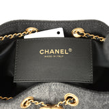 Chanel Small 25 Hobo Bag Black Washed Denim Antique Gold Hardware