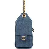 Chanel Mini 25 Hobo Bag Blue Washed Denim Antique Gold Hardware - Thumbnail View 4