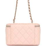 Chanel Small Classic Vanity Case Light Pink Shiny Caviar Light Gold Hardware
