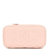 Chanel Small Classic Vanity Case Light Pink Shiny Caviar Light Gold Hardware