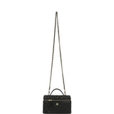 Chanel Top Handle Long Vanity Case with Chain Black Caviar Light Gold Hardware - Thumbnail View 7