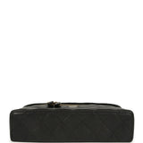 Chanel Top Handle Long Vanity Case with Chain Black Caviar Light Gold Hardware - Thumbnail View 6