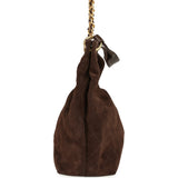 Chanel Maxi Hobo Bag Dark Brown Suede Antique Gold Hardware - Thumbnail View 5