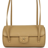 Chanel Preppy Coco Bowling Bag Dark Beige Shiny Caviar Brushed Gold Hardware