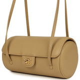 Chanel Preppy Coco Bowling Bag Dark Beige Shiny Caviar Brushed Gold Hardware