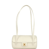 Chanel Preppy Coco Bowling Bag White Shiny Caviar Brushed Gold Hardware - Thumbnail View 7