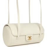 Chanel Preppy Coco Bowling Bag White Shiny Caviar Brushed Gold Hardware - Thumbnail View 2