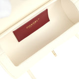 Chanel Preppy Coco Bowling Bag White Shiny Caviar Brushed Gold Hardware - Thumbnail View 8