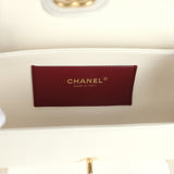 Chanel Preppy Coco Bowling Bag White Shiny Caviar Brushed Gold Hardware - Thumbnail View 9