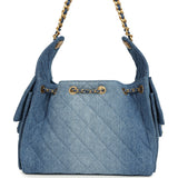 Chanel Small 25 Hobo Bag Blue Washed Denim Antique Gold Hardware - Thumbnail View 5