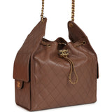 Chanel Medium 25 Hobo Bag Brown Caviar Antique Gold Hardware