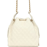 Chanel Medium 25 Hobo Bag White Caviar Antique Gold Hardware