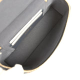 Chanel Top Handle Long Vanity Case with Chain Dark Blue Denim Light Gold Hardware