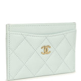 Chanel Classic Card Holder Light Blue Caviar Gold Hardware - Thumbnail View 2