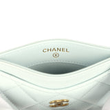 Chanel Classic Card Holder Light Blue Caviar Gold Hardware - Thumbnail View 8