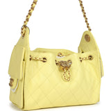 Chanel Mini 25 Hobo Bag Light Yellow Caviar Antique Gold Hardware - Thumbnail View 2