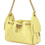 Chanel Mini 25 Hobo Bag Light Yellow Caviar Antique Gold Hardware - Thumbnail View 3