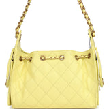 Chanel Mini 25 Hobo Bag Light Yellow Caviar Antique Gold Hardware - Thumbnail View 5