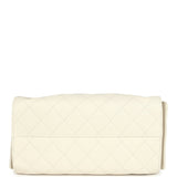 Chanel Small 25 Hobo Bag White Caviar Antique Gold Hardware