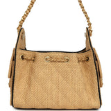 Chanel Mini 25 Hobo Bag Beige Raffia and Black Calfskin Antique Gold Hardware - Thumbnail View 4