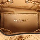 Chanel Mini 25 Hobo Bag Beige Raffia and Black Calfskin Antique Gold Hardware - Thumbnail View 9