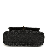 Chanel Nano Coco Top Handle Flap Bag Black Washed Denim Light Gold Hardware