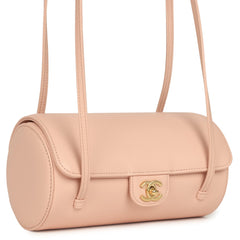 Chanel Preppy Coco Bowling Bag Light Pink Shiny Caviar Brushed Gold Hardware