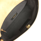 Chanel Coco Base Top Handle Flap Bag Brown Suede and Black Shiny Lambskin Brushed Gold Hardware