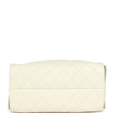 Chanel Small 25 Hobo Bag White Caviar Antique Gold Hardware