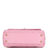 Pre-owned Chanel Mini Coco Top Handle Flap Bag Light Pink Caviar Brushed Gold Hardware - Thumbnail View 6