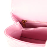 Pre-owned Chanel Mini Coco Top Handle Flap Bag Light Pink Caviar Brushed Gold Hardware - Thumbnail View 10