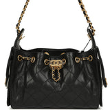Chanel Mini 25 Hobo Bag Black Caviar Antique Gold Hardware
