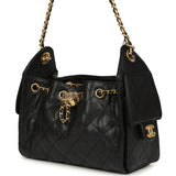 Chanel Mini 25 Hobo Bag Black Caviar Antique Gold Hardware