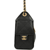 Chanel Mini 25 Hobo Bag Black Caviar Antique Gold Hardware