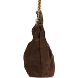 Chanel Maxi Hobo Bag Dark Brown Suede Antique Gold Hardware - Thumbnail View 4