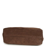 Chanel Maxi Hobo Bag Dark Brown Suede Antique Gold Hardware - Thumbnail View 7