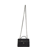 Chanel Top Handle Long Vanity Case with Chain Dark Blue Denim Light Gold Hardware - Thumbnail View 9