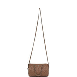 Chanel Mini Timeless Classic Barrel Bag with Chain Brown Shiny Caviar Light Gold Hardware