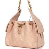Chanel Small 25 Hobo Bag Light Pink Caviar Antique Gold Hardware - Thumbnail View 3
