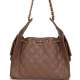 Chanel Small 25 Hobo Bag Brown Caviar Antique Gold Hardware - Thumbnail View 4