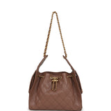 Chanel Small 25 Hobo Bag Brown Caviar Antique Gold Hardware - Thumbnail View 6