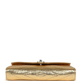 Chanel Chevron Clutch Metallic Gold Aged Calfskin Silver Hardware