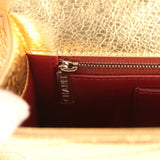 Chanel Chevron Clutch Metallic Gold Aged Calfskin Silver Hardware
