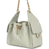 Chanel Small 25 Hobo Bag Light Green Caviar Antique Gold Hardware - Thumbnail View 3