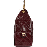 Chanel Small 25 Hobo Bag Burgundy Shiny Aged Crumpled Calfskin Antique Gold Hardware