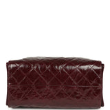 Chanel Small 25 Hobo Bag Burgundy Shiny Aged Crumpled Calfskin Antique Gold Hardware