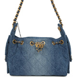 Chanel Mini 25 Hobo Bag Blue Washed Denim Antique Gold Hardware - Thumbnail View 1