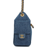Chanel Mini 25 Hobo Bag Blue Washed Denim Antique Gold Hardware - Thumbnail View 4