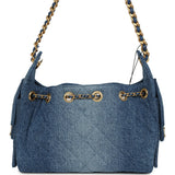 Chanel Mini 25 Hobo Bag Blue Washed Denim Antique Gold Hardware - Thumbnail View 5